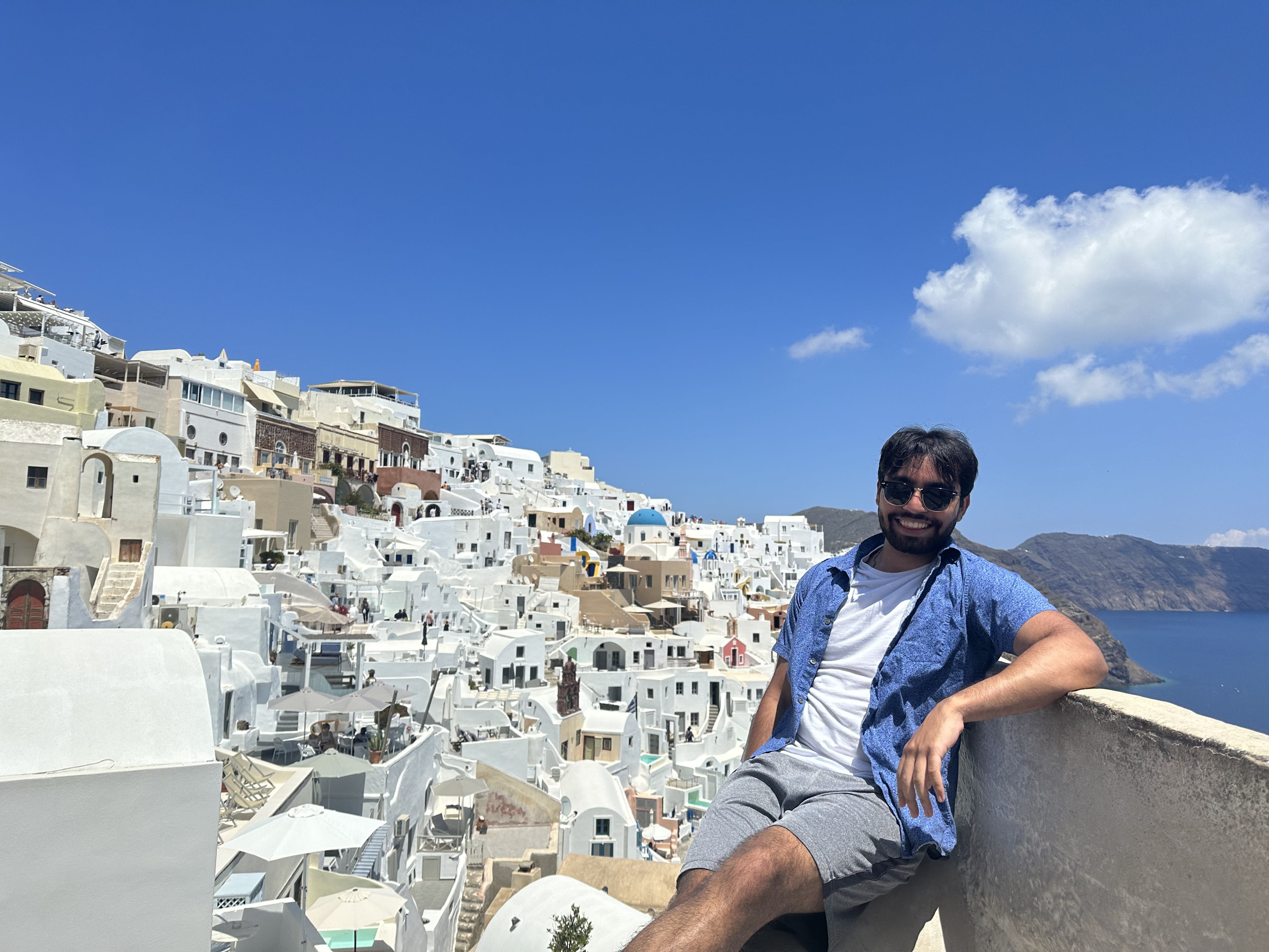 Blue Domed Church in Oia, Santorini, Greece